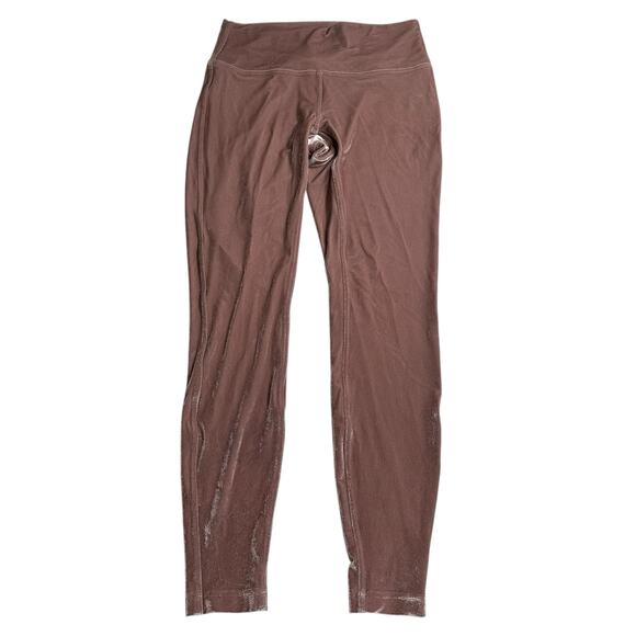 LULULEMON Wunder Lounge High Rise Velvet Leggings Women's Size 10 Pink Oak - Picture 1 of 9